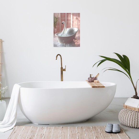 White Swan Unframed Canvas Wall Art  16" X 20" - Picture 4 of 5